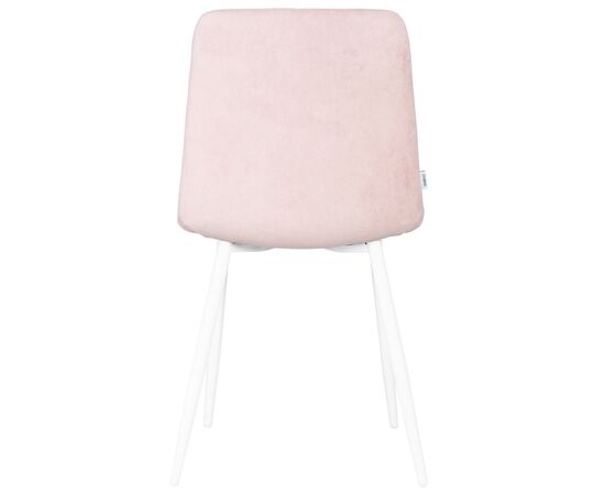 Набор 4 шт Стул обеденный DOBRIN CHILLY ROMBO, Розовый Simple 03, основание белый, Вариант: Розовый Simple 03, основание белый, изображение 6 | Интернет магазин мебели и декора LifeDekor