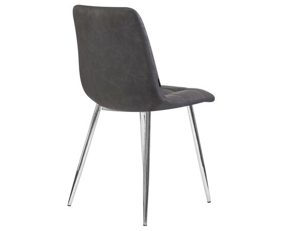 Стул обеденный DOBRIN ALEX, хром ножки, серая антрацитовая винтажная экокожа (RU-08), Вариант: хром ножки, серая антрацитовая винтажная экокожа (RU-08), изображение 4 | Интернет магазин мебели и декора LifeDekor