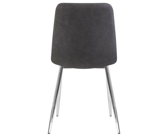 Стул обеденный DOBRIN ALEX, хром ножки, серая антрацитовая винтажная экокожа (RU-08), Вариант: хром ножки, серая антрацитовая винтажная экокожа (RU-08), изображение 5 | Интернет магазин мебели и декора LifeDekor