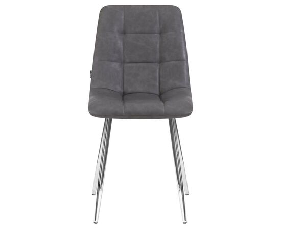 Стул обеденный DOBRIN ALEX, хром ножки, серая антрацитовая винтажная экокожа (RU-08), Вариант: хром ножки, серая антрацитовая винтажная экокожа (RU-08), изображение 6 | Интернет магазин мебели и декора LifeDekor