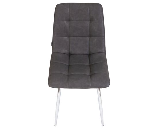 Стул обеденный DOBRIN ALEX, хром ножки, серая антрацитовая винтажная экокожа (RU-08), Вариант: хром ножки, серая антрацитовая винтажная экокожа (RU-08), изображение 7 | Интернет магазин мебели и декора LifeDekor