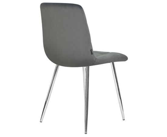 Стул обеденный DOBRIN ALEX, хром ножки, темно-серый велюр (V108-91), Вариант: хром ножки, темно-серый велюр (V108-91), изображение 4 | Интернет магазин мебели и декора LifeDekor