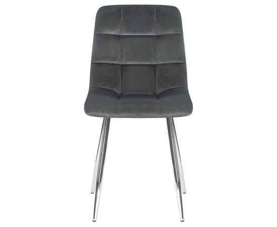 Стул обеденный DOBRIN ALEX, хром ножки, темно-серый велюр (V108-91), Вариант: хром ножки, темно-серый велюр (V108-91), изображение 6 | Интернет магазин мебели и декора LifeDekor