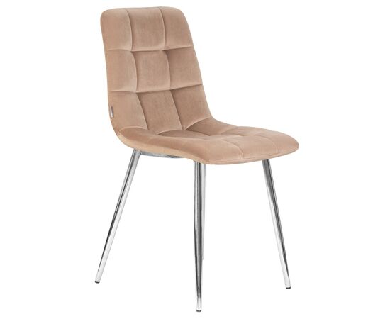 Стул обеденный DOBRIN ALEX, хром ножки, мокко велюр (V108-104),, Вариант: хром ножки, мокко велюр (V108-104),, изображение 2 | Интернет магазин мебели и декора LifeDekor