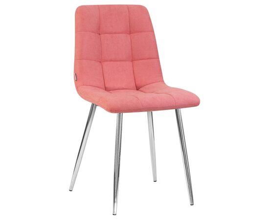 Стул обеденный DOBRIN ALEX, хром ножки, розовая ткань (UF860-05B), Вариант: хром ножки, розовая ткань (UF860-05B) | Интернет магазин мебели и декора LifeDekor