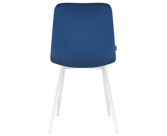 Стул обеденный DOBRIN ALEX, белые ножки, темно-синий велюр (V108-67), Вариант: белые ножки, темно-синий велюр (V108-67), изображение 5 | Интернет магазин мебели и декора LifeDekor