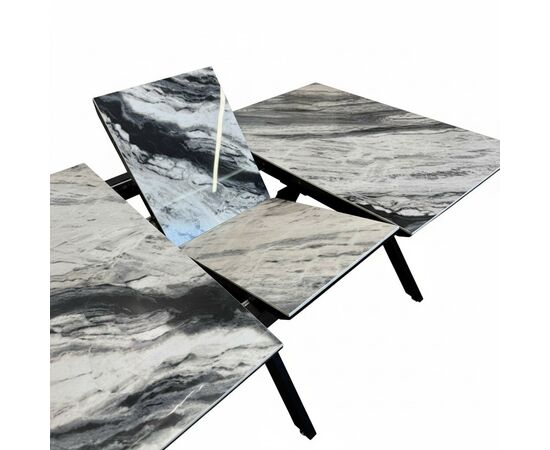 Стол керамический Кондор100-140*70 контрастный мрамор/черный, изображение 10 | Интернет магазин мебели и декора LifeDekor