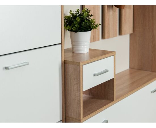 Прихожая «Интер» со шкафом, Дуб сонома/белый, изображение 3 | Интернет магазин мебели и декора LifeDekor