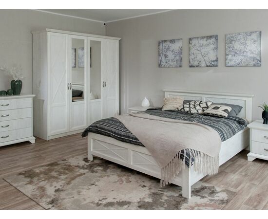 Шкаф «Лорена» 4-х дверный, Бетон Паин белый, изображение 5 | Интернет магазин мебели и декора LifeDekor