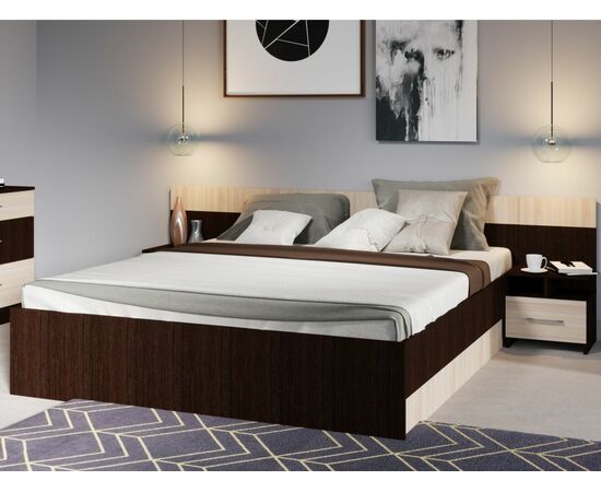 Спальня «Алена» без шкафа, Венге/Дуб молочный, изображение 3 | Интернет магазин мебели и декора LifeDekor