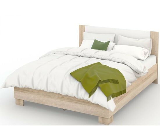 Кровать «Аврора» 140*200 (основание ЛДСП), Дуб сонома/Белый, изображение 2 | Интернет магазин мебели и декора LifeDekor