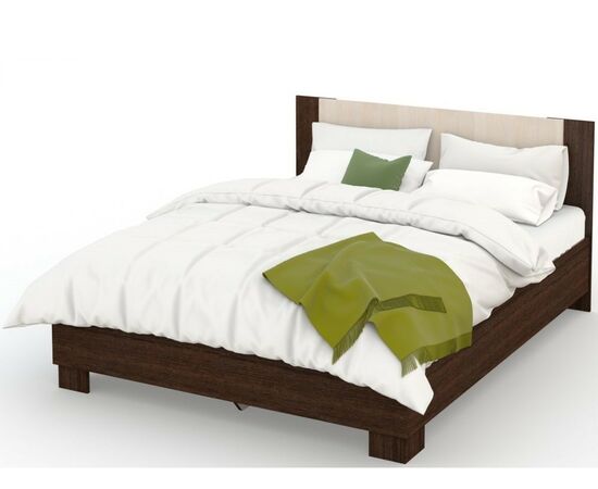 Кровать «Аврора» 140*200 (основание ЛДСП), Венге/Дуб молочный, изображение 2 | Интернет магазин мебели и декора LifeDekor