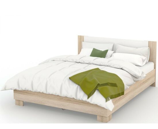 Кровать «Аврора» 160*200 (основание ЛДСП), Дуб сонома/Белый, изображение 2 | Интернет магазин мебели и декора LifeDekor