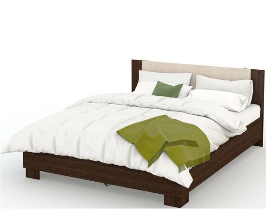 Кровать «Аврора» 160*200 (основание ЛДСП), Венге/Дуб молочный, изображение 2 | Интернет магазин мебели и декора LifeDekor