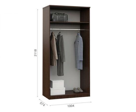 Шкаф «Аврора» 2дв, Венге/Дуб молочный, изображение 3 | Интернет магазин мебели и декора LifeDekor