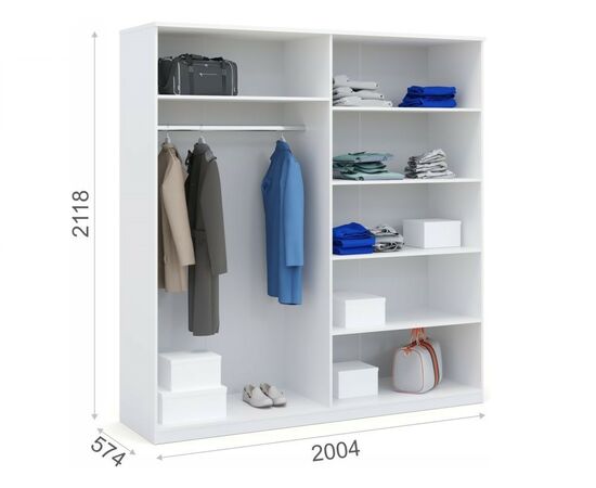 Спальня «Аврора» 4дв шк, Белый/Ателье светлый, изображение 9 | Интернет магазин мебели и декора LifeDekor