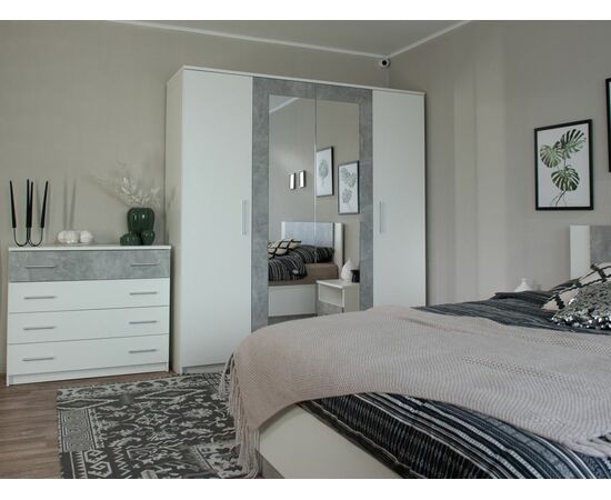 Спальня «Аврора» 4дв шк, Белый/Ателье светлый, изображение 3 | Интернет магазин мебели и декора LifeDekor