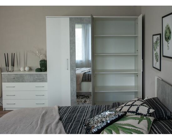 Шкаф «Аврора» 4дв, Белый/Ателье светлый, изображение 7 | Интернет магазин мебели и декора LifeDekor