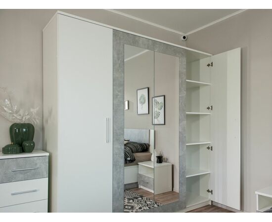 Спальня «Аврора» 4дв шк, Белый/Ателье светлый, изображение 7 | Интернет магазин мебели и декора LifeDekor