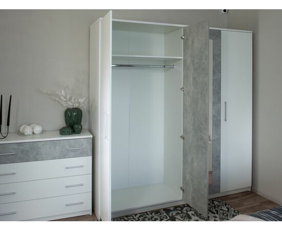 Шкаф «Аврора» 4дв, Белый/Ателье светлый, изображение 9 | Интернет магазин мебели и декора LifeDekor