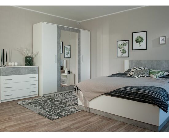 Шкаф «Аврора» 4дв, Белый/Ателье светлый, изображение 10 | Интернет магазин мебели и декора LifeDekor