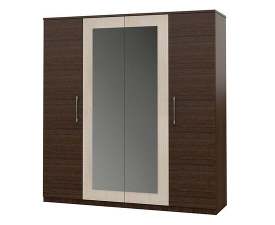 Шкаф «Аврора» 4дв, Венге/Дуб молочный, изображение 2 | Интернет магазин мебели и декора LifeDekor