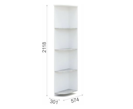 Стеллаж «Аврора», Белый/Ателье светлый, изображение 3 | Интернет магазин мебели и декора LifeDekor