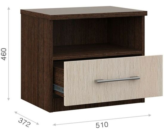 Тумба Аврора (комплект 2шт.), Венге/дуб молочный, изображение 3 | Интернет магазин мебели и декора LifeDekor