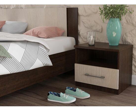 Кровать «Аврора» 160*200 (основание ЛДСП), Венге/Дуб молочный, изображение 5 | Интернет магазин мебели и декора LifeDekor