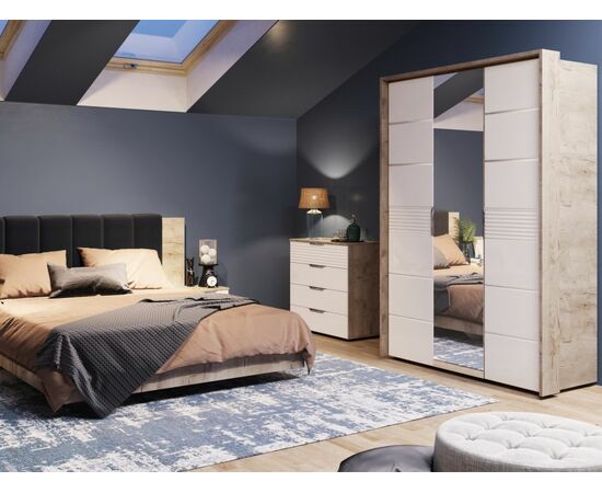 Шкаф Джулия 3дв ДЗД, Крафт серый/Белый глянец, изображение 5 | Интернет магазин мебели и декора LifeDekor