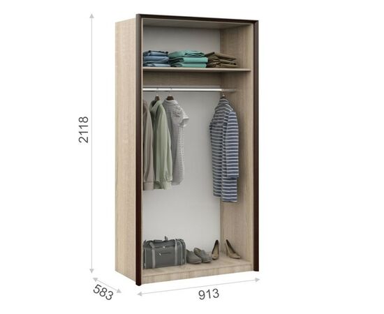 Шкаф «Эшли» 2дв, Венге/сонома, изображение 3 | Интернет магазин мебели и декора LifeDekor