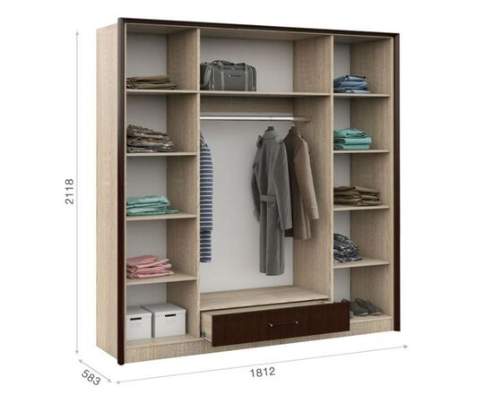 Спальня «Эшли» 4дв шк, Венге/сонома, изображение 6 | Интернет магазин мебели и декора LifeDekor