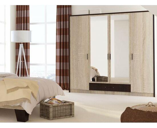 Шкаф «Эшли» 4дв, Венге/сонома, изображение 4 | Интернет магазин мебели и декора LifeDekor