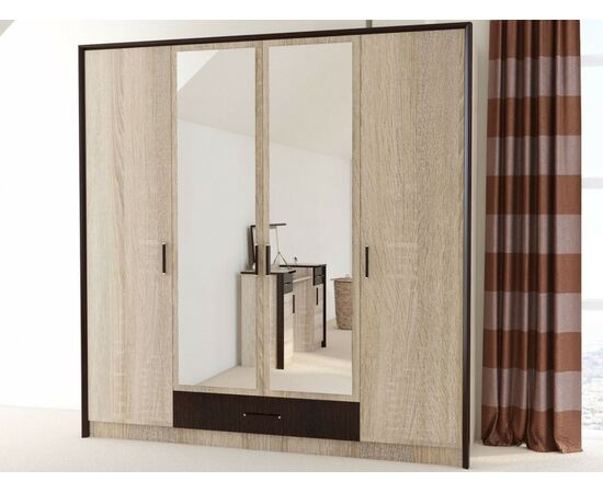 Шкаф «Эшли» 4дв, Венге/сонома, изображение 5 | Интернет магазин мебели и декора LifeDekor