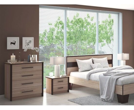 Спальня «Эшли» 4дв шк, Венге/сонома, изображение 4 | Интернет магазин мебели и декора LifeDekor