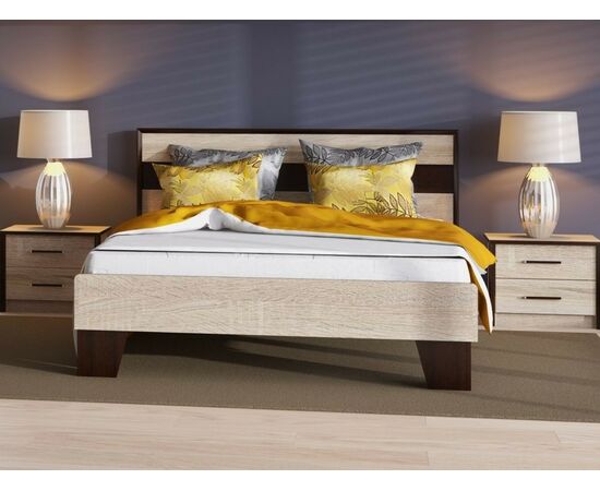 Кровать «Эшли» 140*200 (без ламелей), Венге/сонома, изображение 4 | Интернет магазин мебели и декора LifeDekor