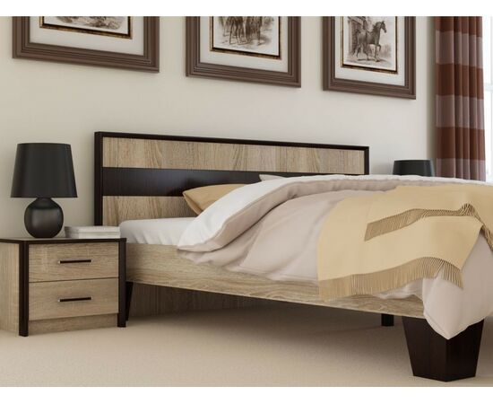 Кровать «Эшли» 160*200 (без ламелей), Венге/сонома, изображение 5 | Интернет магазин мебели и декора LifeDekor