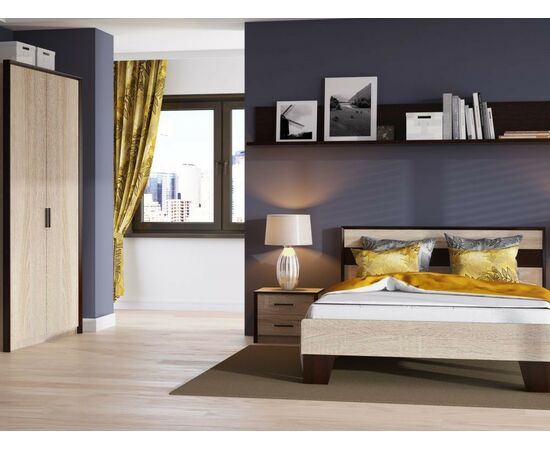 Шкаф «Эшли» 2дв, Венге/сонома, изображение 5 | Интернет магазин мебели и декора LifeDekor