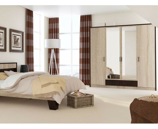 Шкаф «Эшли» 4дв, Венге/сонома, изображение 6 | Интернет магазин мебели и декора LifeDekor