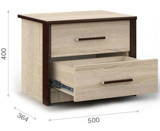 Спальня «Эшли» 4дв шк, Венге/сонома, изображение 8 | Интернет магазин мебели и декора LifeDekor