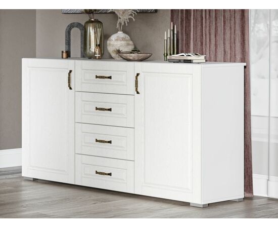 Комод «Лацио» 2д4ящ Белый/Белое дерево, изображение 4 | Интернет магазин мебели и декора LifeDekor