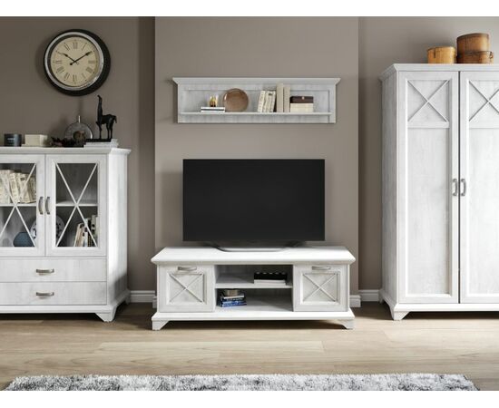 Тумба ТВ «Лорена» 2д, Бетон Паин белый, изображение 6 | Интернет магазин мебели и декора LifeDekor