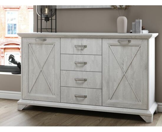 Комод «Лорена» 2д4ящ, Бетон Паин белый, изображение 4 | Интернет магазин мебели и декора LifeDekor