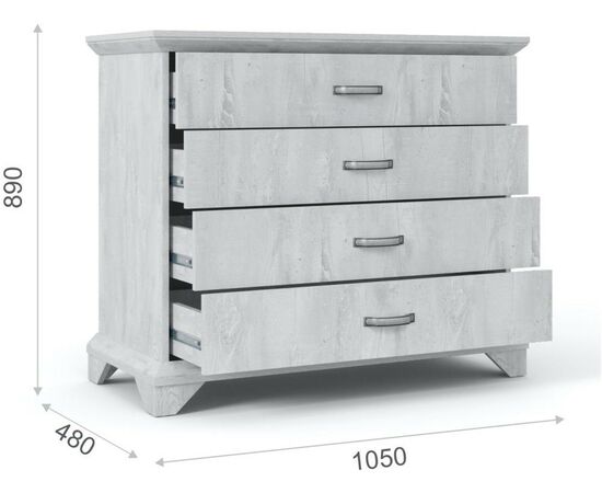 Спальня «Лорена» 4дв шк, Бетон Паин белый, изображение 10 | Интернет магазин мебели и декора LifeDekor