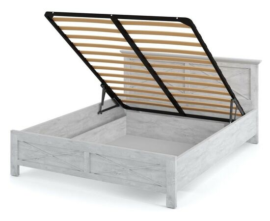 Кровать «Лорена» 160 (подъемник), Бетон Паин белый, изображение 2 | Интернет магазин мебели и декора LifeDekor