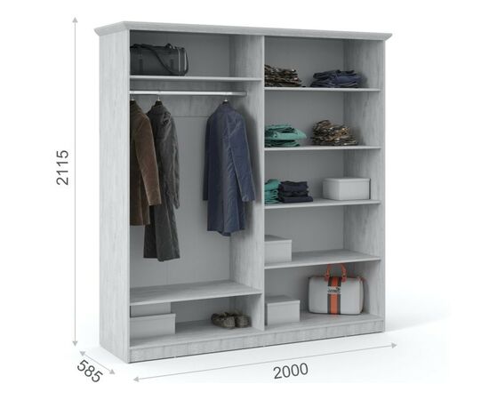 Спальня «Лорена» 4дв шк, Бетон Паин белый, изображение 3 | Интернет магазин мебели и декора LifeDekor