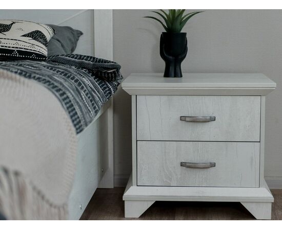 Тумба «Лорена» 2ящ, Бетон Паин белый, изображение 5 | Интернет магазин мебели и декора LifeDekor