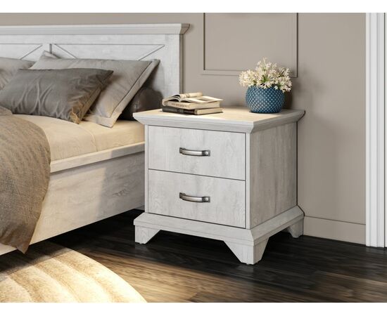 Тумба «Лорена» 2ящ, Бетон Паин белый, изображение 7 | Интернет магазин мебели и декора LifeDekor