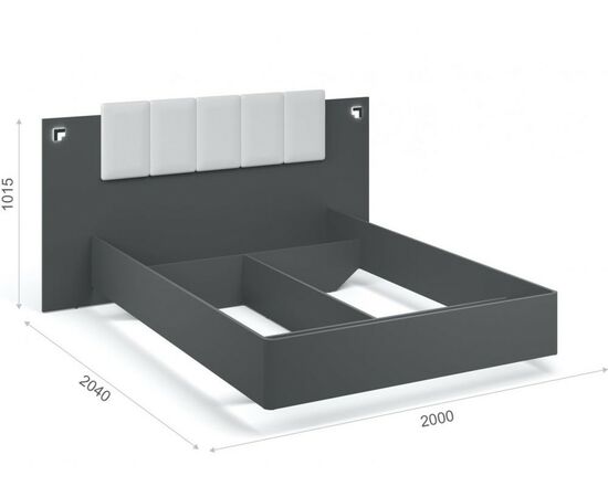 Кровать «Мишель» 140x200, Антрацит, изображение 3 | Интернет магазин мебели и декора LifeDekor