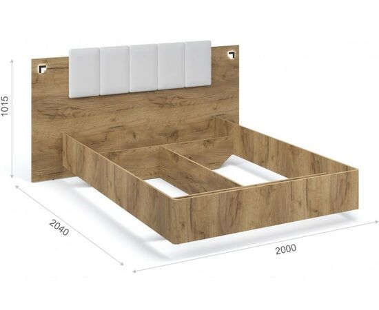 Кровать «Мишель» 140x200, Дуб крафт золотой, изображение 3 | Интернет магазин мебели и декора LifeDekor